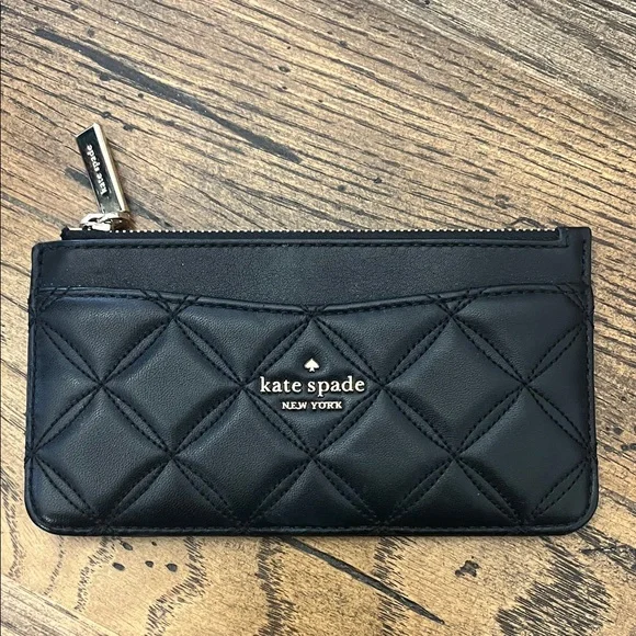 Kate Spade Black Quilted Leather Pouch - Picture 1 of 3